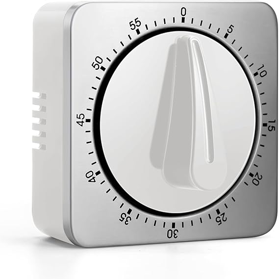 Kitchen Timer Mechanical Egg Timer No Batteries Required Kitchen Alarm Clock 100% Mechanical with Stainless Steel Casing Kitchen Clock Stopwatch Countdown Reminder Magnetic Kitchen Timer Egg