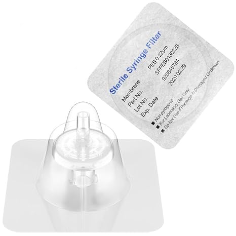 Sterile Syringe Filter, PES Membrane 0.22um, 13mm Diameter, 10 Pcs, Individually Packed, Sterile, Non-pyrogenic, Biologically Safe