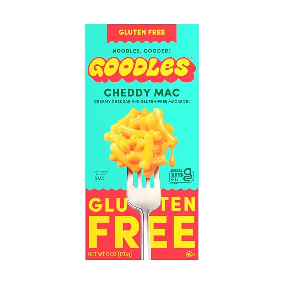 GOODLES Gluten-Free Cheddy Mac 1-Pack, 6oz - 13g Protein & 4g Fiber per serving