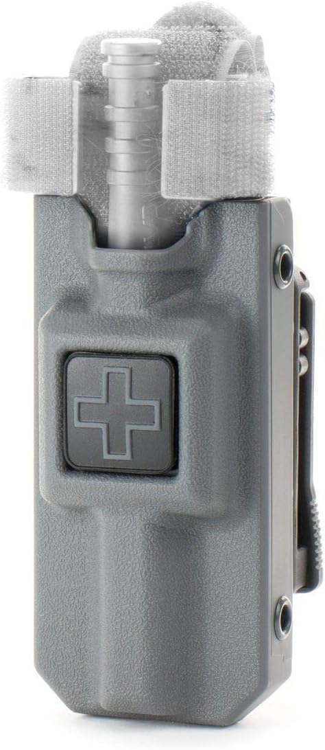 Eleven 10 Rigid TQ Case for C-A-T Tourniquet, Wolf Grey, Belt Attachment