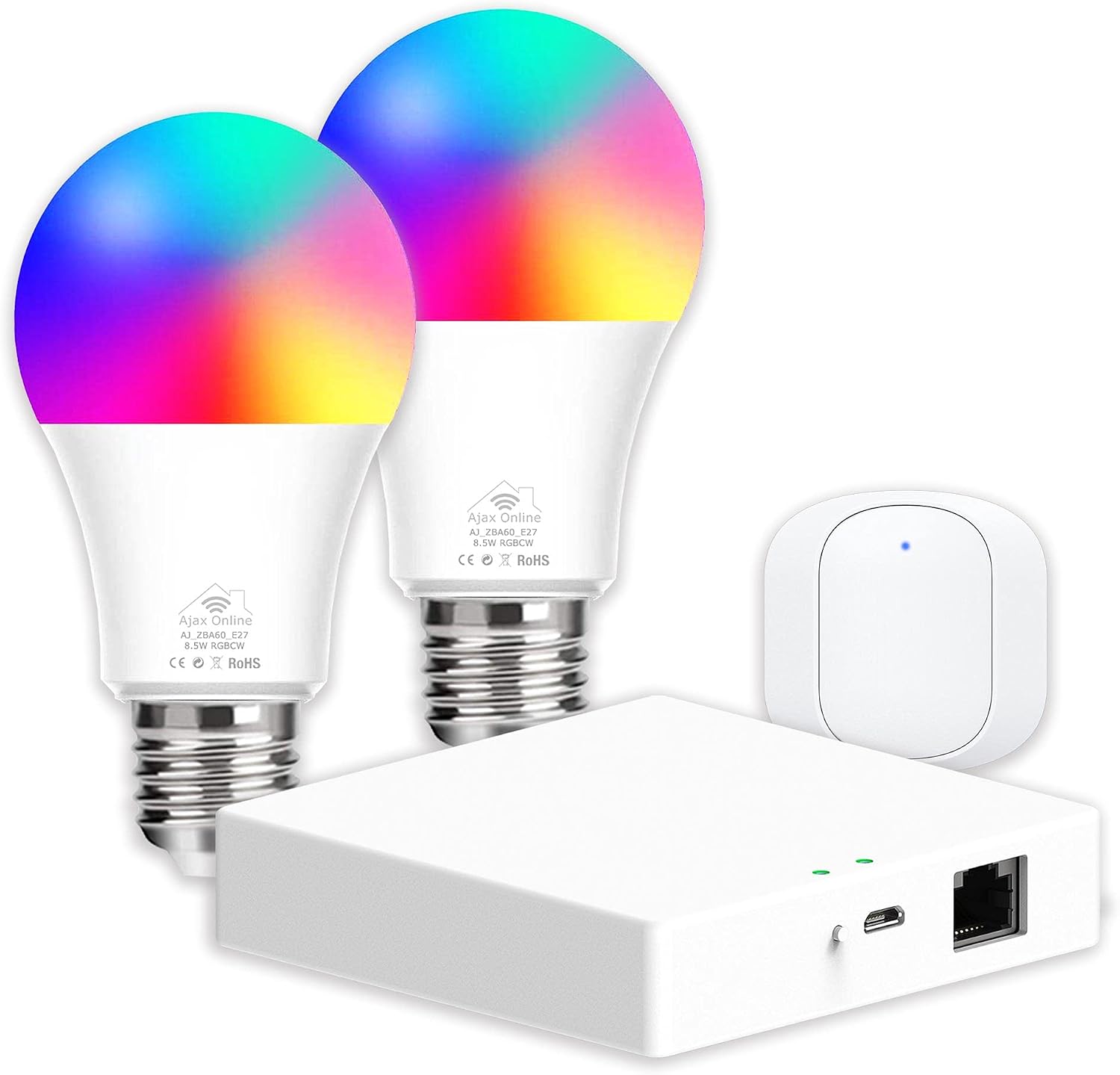 Zignito Smart ZIgbee Home Lighting & Security System Kit Compatible with Alexa & Google Assistant 4 Piece Kit E27 Bulbs