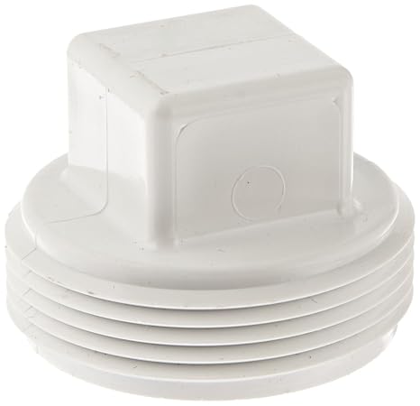 Spears P106 Series PVC DWV Pipe Fitting, Cleanout Plug, 1-1/2" NPT Male