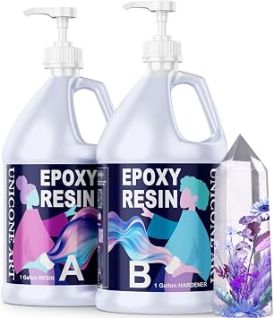 Epoxy Resin Kit 2 Gallon 1 Gal Resin + 1 Gal Hardener Art Resin Epoxy Craft Kit Gift - Non-Toxic, Crystal Clear, Odor-Free, UV Resistant, High Gloss 2gal