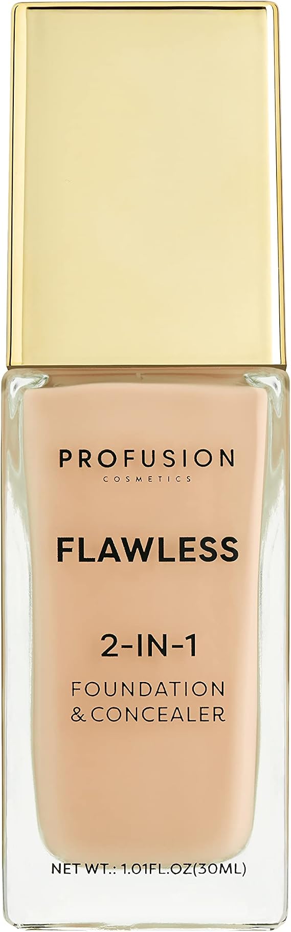 Profusion Cosmetics Flawless 2-In-1 Foundation and Concealer, Full Coverage