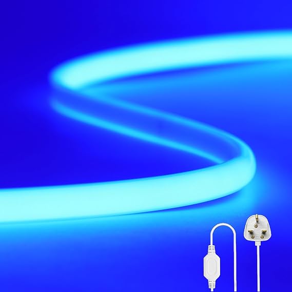 Flexible COB LED Strip Light [10M, Blue],288 LEDs/m Cuttable FCOB LED Neon String Light,AC220-240V,DIY Design,IP65 Waterproof Fairy Lights for Home and Shop Decorative Lighting