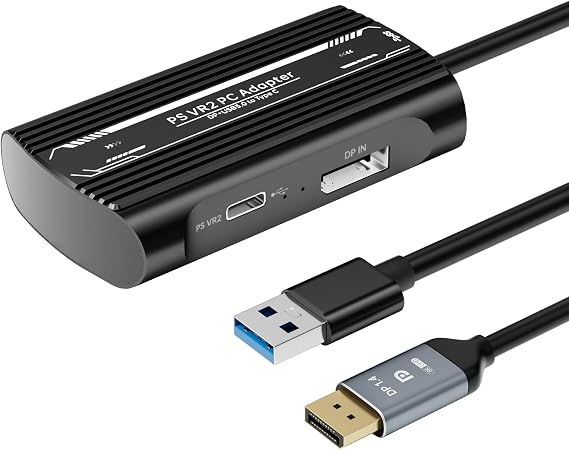 PSVR2 PCアダプター PSVR 2 PCアクセサリーキット PlayStation VR2 ARメガネ ポータブルモニター対応 DP1.4ケーブル&電源アダプター付き ブラック レッド