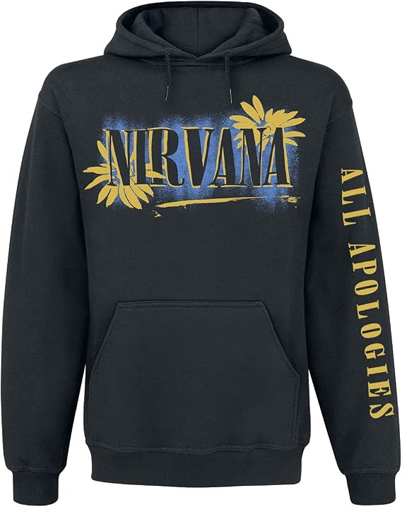 Nirvana Hoodie All Apologies Band Logo Official Mens Pullover