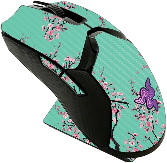 MightySkins Carbon Fiber Skin Compatible with Razer Viper Ultimate - Cherry Blossom Tree | Protective, Durable Textured Carbon Fiber Finish | Easy to Apply & Change Styles | Made in The USA