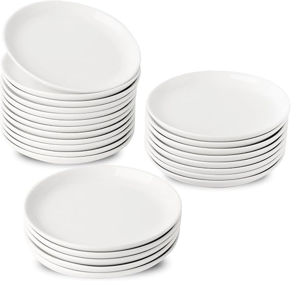 Ceramic Appetizer Plates, 5.6 Inch Small Dessert Plates Set of 25