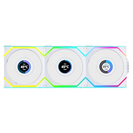 Lian Li UNI FAN REVERSE SL WIRELESS LCD 3x120mm White Case Fan (G99.12RSLLCD1W3W.00)