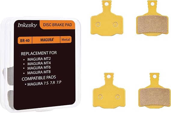 Inkesky Brake Pads Compatible with Magura MT2/MT4/MT6/MT8/MT4E/MT Trail Rear/MT8 Pro/MT8 SL/MT Sport (Metal)