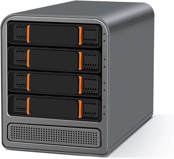 4 Bay N100 Mini PC, Support Hot Swapping, Dual i226V 2.5GB LAN, Quad Core NAS Desktop Computer,DDR5 8GB RAM 128GB NVMe SSD,4K UHD,2USB3.2,SPK/MIC (Diskless)