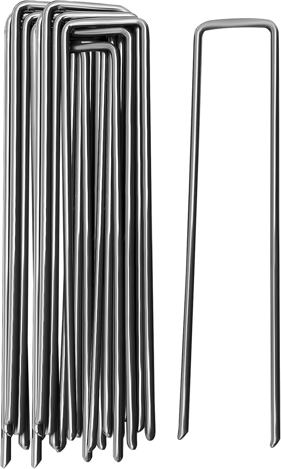 Galvanised Ground Anchor Made of Steel Mounting Anchor 150 mm Long 25 mm Wide Diameter 3 mm Ground Hooks Garden Pegs Stable for Weed Control Fabric Garden Fleece Fence Camping