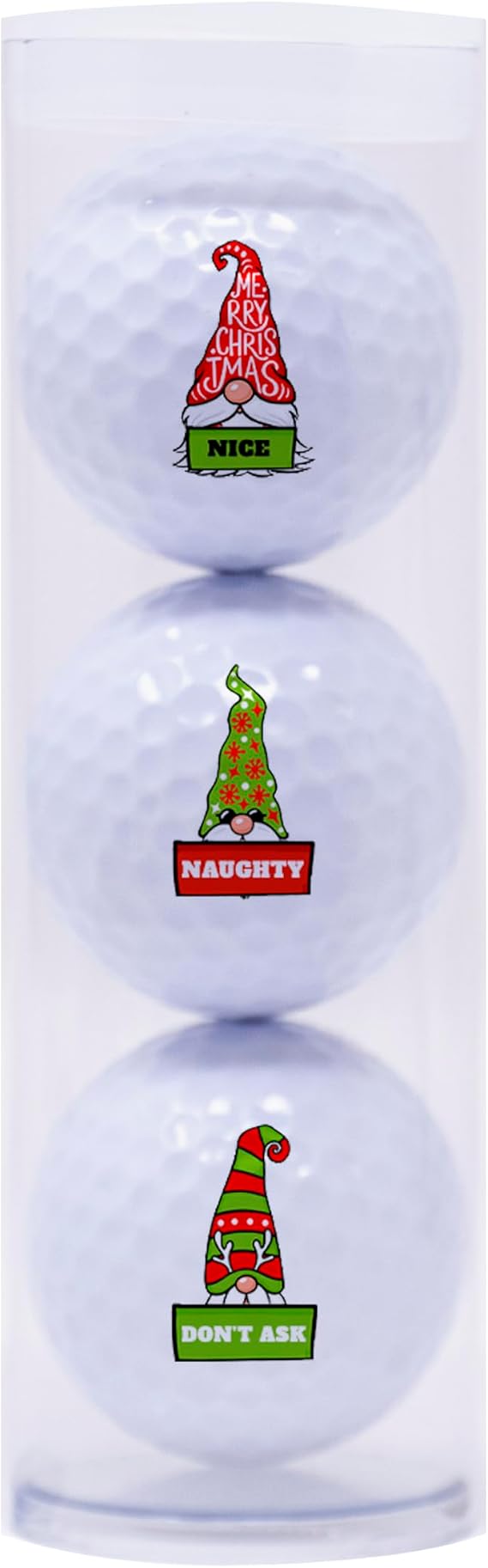 MYCUSTOMGOLFBALL for Golfers - 3 Golf Ball Sleeve with Holiday Designs