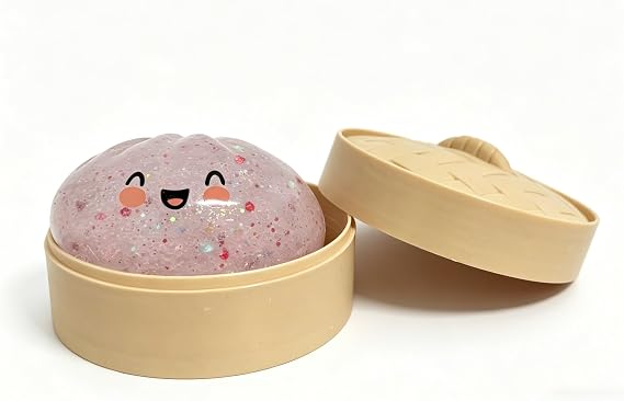 Glitter Dumpling, Glitter Dumpling Squishy1 Box,Soft Squeeze Bao Bun Toy (Light Pink)