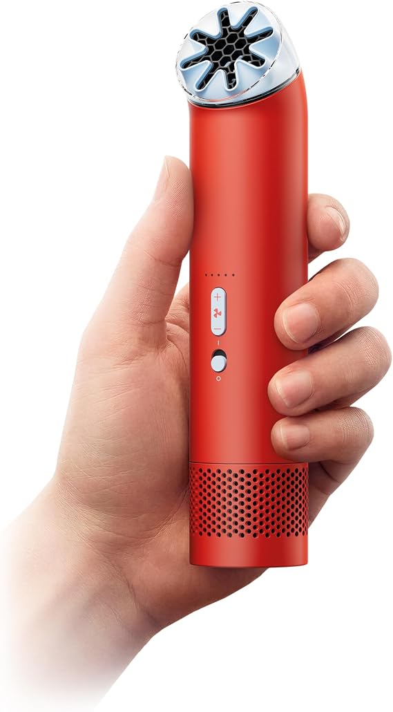 Dyson HushJet Mini Bladeless Personal Fan (Carnelian/Sky)