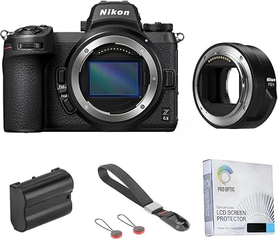 Nikon Z 6II Mirrorless Camera Bundle with FTZ II Mount Adapter, Extra Battery, Peak Design Wrist Strap, Screen Protector