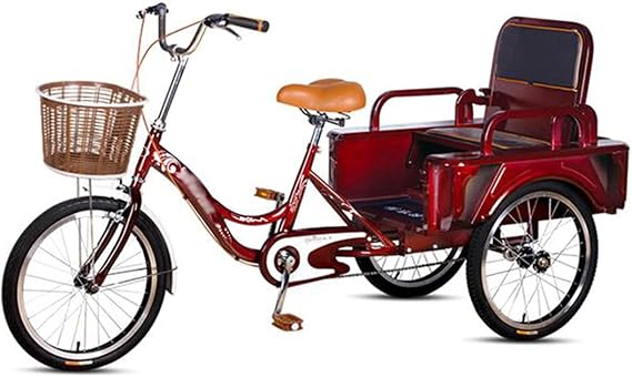 Adult Tricycle Bike Adult Tricycle Outdoor Sports Adult Bicycle with Shopping Basket & Rear Seat for Recreation Shopping Picnics
