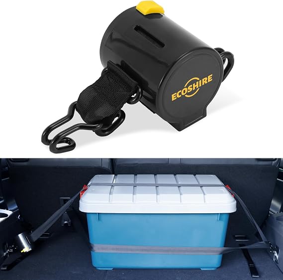 Cargo Straps for Car Trunk Self-Retracting Tie-Down Straps 2-Point Ratchet Tie-Down Straps with Hooks Heavy-Duty Car Straps for Cargo Organization and Storage for SUVs, Hatchbacks
