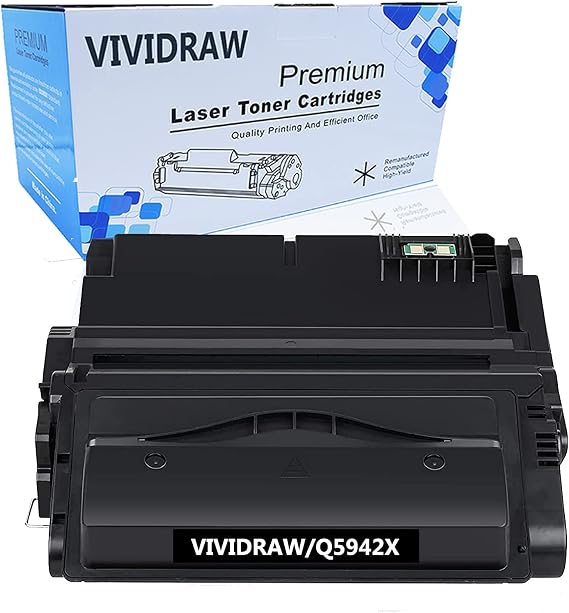 VIVIDRAW Compatible Toner Cartridge Replacement for HP 42X Q5942X Q5942 for HP LaserJet t 4250 4200 4350 4300 4250N 4240 HP 4350N 4250TN 4250DTN 4350DTN 4350TN Printer (Black, 1-Pack)