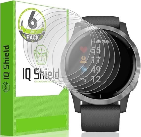 IQShield 6 Pack Screen Protector for Garmin Vivoactive 4 (45mm) LiquidSkin, Easy Install, Ultra Thin, Anti-Scratch, Anti-Bubble, Clear TPU Film