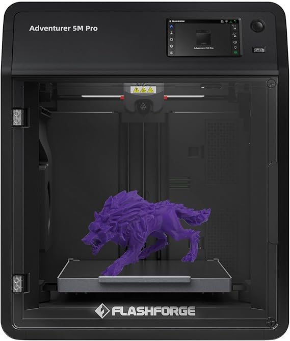 FLASHFORGE Adventurer 5M Pro 3D Printer with Camera & Light | Full seal ≤50dB, CoreXY 600mm/s high speed, automatic bed leveling, 280°C quick removable nozzle, print size 220x220x220mm