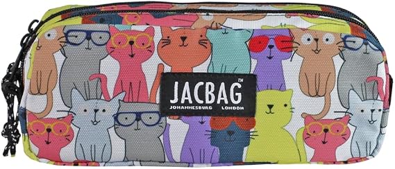 JACBAG DUAL POUCH-İKİ BÖLMELİ KALEMKUTU (Sarı Kedili)