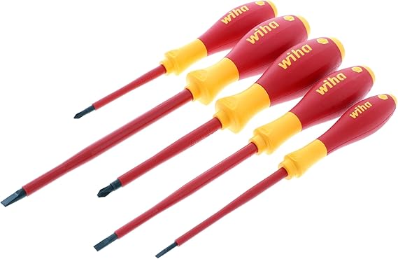 Wiha 32091 Insulated Screwdriver Set, 5-Piece 1000V Electrician Tool Kit