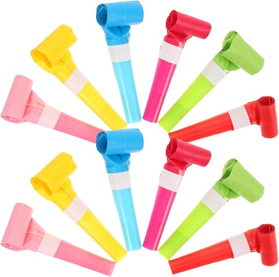Gadpiparty 60 Pcs Solid Color Party Whistles Noise Makers Kids Whistle Blowers for Birthday Halloween Wedding Carnival Sports Events