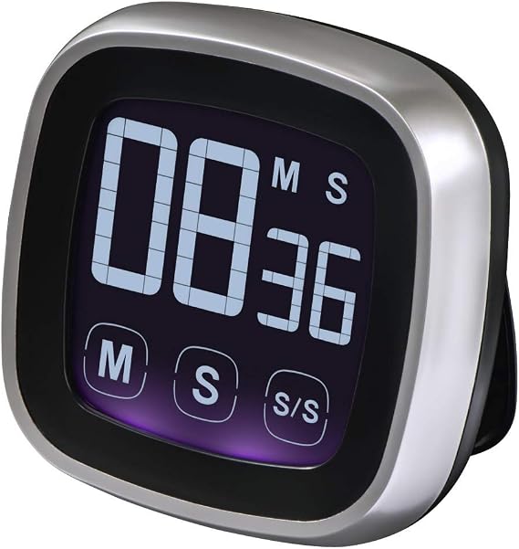 Xavax | "Touch" Kitchen Timer, Digital | Silver/Black
