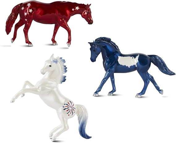 Breyer Stablemates Pursuit of Happiness Gift Set | Three Patriotic Model Horses | Semiquincentennial 250th Anniversary Fourth of July Collectible | Ages 8+