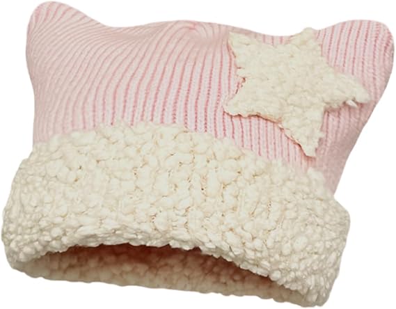 Cat Beanie Y2k Beanie Star Patch Crochet Knitted Hat Grunge Acubi Y2k Accessories Kawaii Cutecore Korean Gyaru Clothes