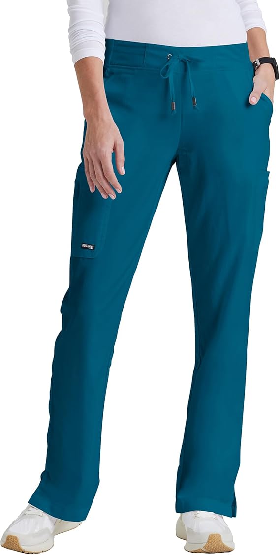 BARCO Grey's Anatomy Scrubs - Mia Scrub Pant for Women, Elastic Back Waist, Low-Rise Shaped Leg Women's Scrub Pant