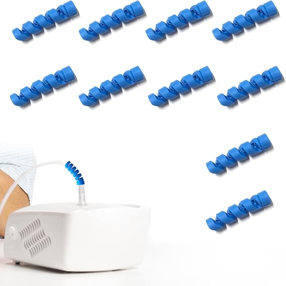 10 Pack Oxygen Tube Support Crimp Straightener, Oxygen Tubing Support for Oxygen Concentrator & Tank, 3 Colors, Fix Kinks in Oxygen Tubing Connectors, Oxygen Supplies & Cannula Accessories (Blue)