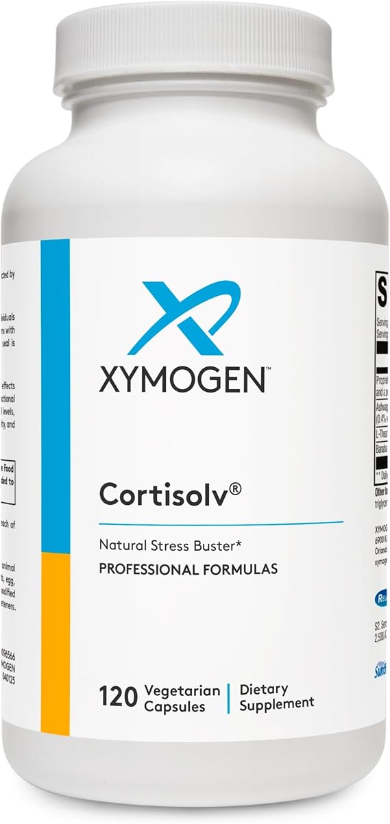 XYMOGEN CortisolV - Ashwagandha & L-Theanine Supplement - for Healthy Cortisol Balance, Relaxation & Mental Clarity* - Adrenal Support* - Gluten-Free - 120 Capsules