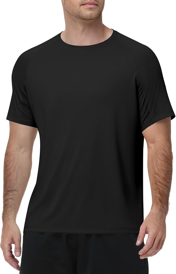 Runhit Men's UPF 50+ Sun Protection Shirt Short Sleeve Quick Dry UV Swim Rash Guard for Beach, Fishing & Outdoor Sports