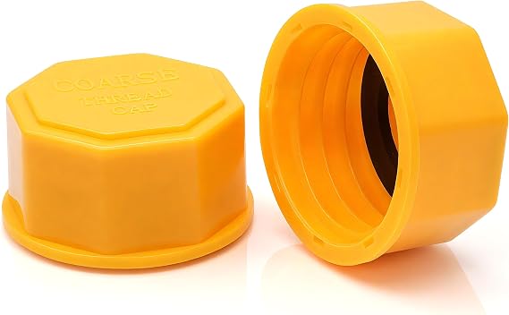 2PCS Universal Gas Can Caps 5 Gallon Replacement Lids with Coarse Thread for Gasoline, Diesel & Fluids Leak-Proof HDPE Plastic Caps, Fits 1/2.5/5/10+ Gallon Cans (1.73-1.82 Mouth Size)