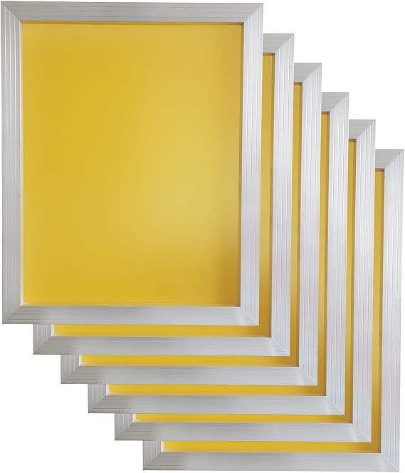 YLZ Aluminum Silk Screen Print Screen 16x20 inch Frame-230 White Mesh 6 PC