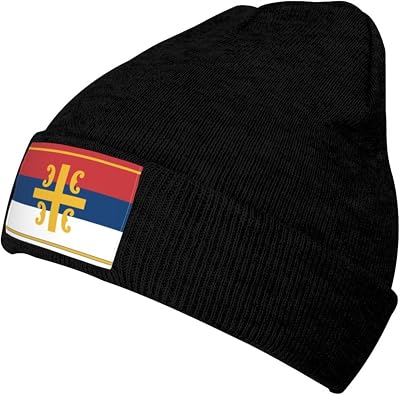 Flag of The Serbian Orthodox Church Beanie Hat for Men Women Warm Cozy Knit Skull Cap Acrylic Winter Hats