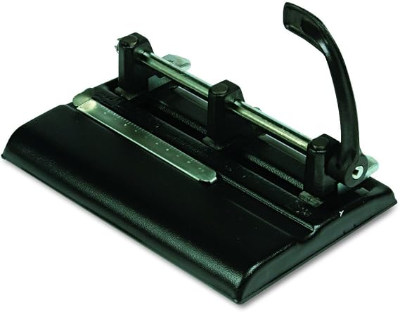 Martin Yale 1325B Master 3-Hole Paper Punch, 9/32" Punch Head Diameter, Punches Up To 40 Sheets of 20 Pound Bond Paper, Adjustable Head for 2-3 Hole Punching