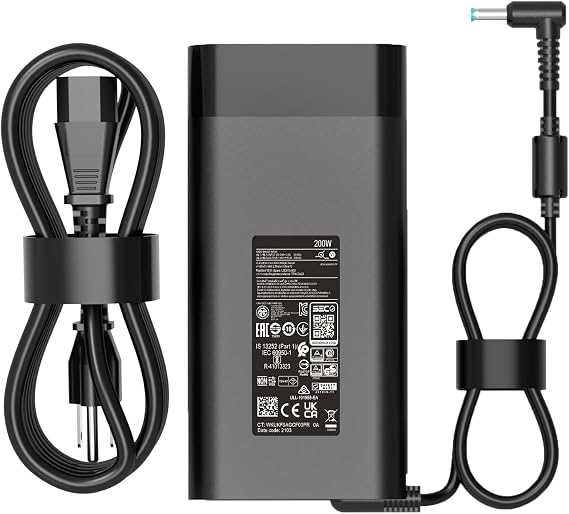 200W AC Charger Fit for HP Omen 15 16 17 Victus 15 16 Zbook 15 16 17