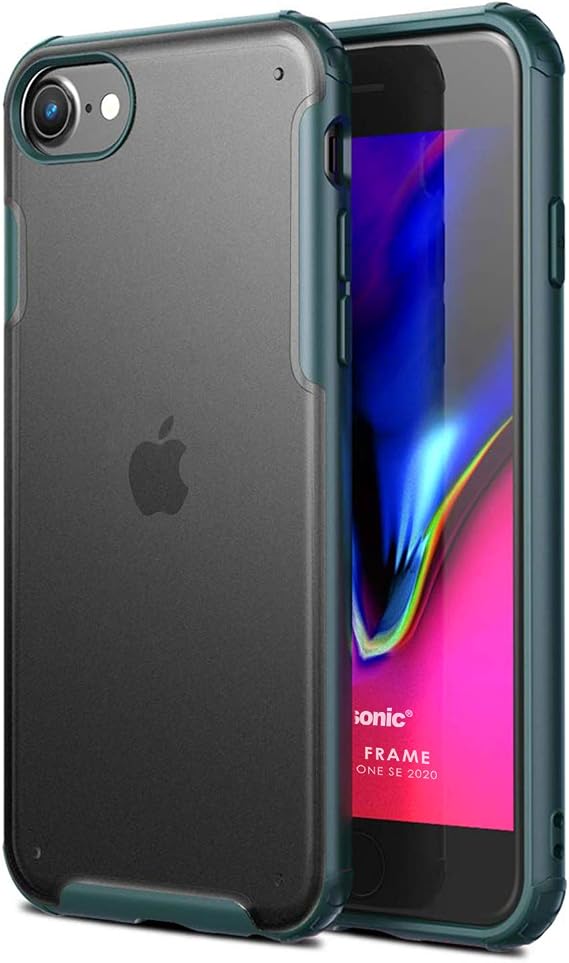 Microsonic Apple iPhone SE 2020 için Kılıf Frosted Frame Yeşil [iPhone SE 2020 ile Uyumlu Kılıf - Yeşil]