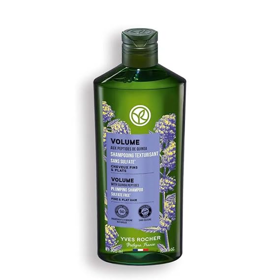 Yves Rocher Volume Plumping Shampoo with Quinoa Extract Visibly Increases Hair Volume After Just 3 Uses - 300 ml./10.1