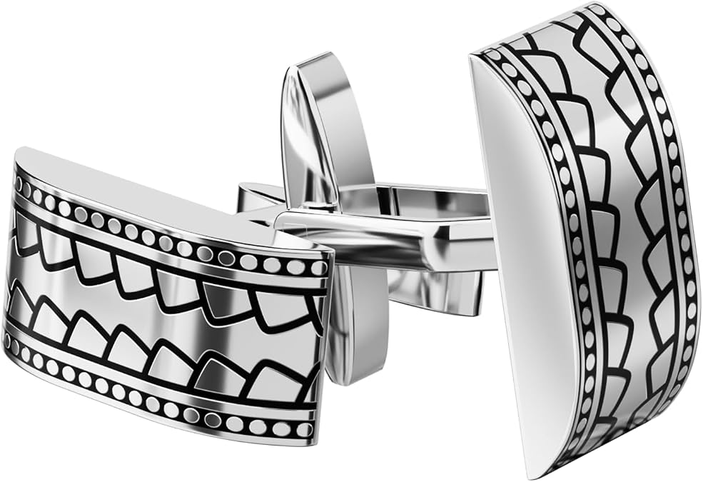Cufflinks For Men, 316L Stainless Steel Tuxedo Shirt Cuff Links Shirt Accessories Unique Business Groom Wedding Black Silver Gold Jewelry for Son, Father, Husband, Boyfriend