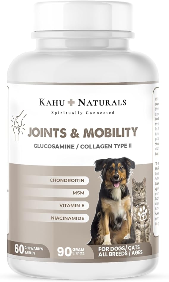 Kahu Naturals Joints&Mobility, Glukozamin, Kondritin, Kolajen, Kedi ve Köpek, 60 Tablet