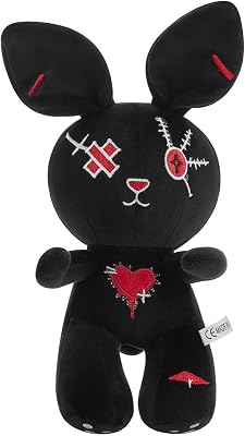 Christmas Halloween Bunny Easter Basket Fillers for Kids Gifts Plush Toy Stuffed Rabbit for Boys and Girls Classroom Hunting Egg Decoration Black