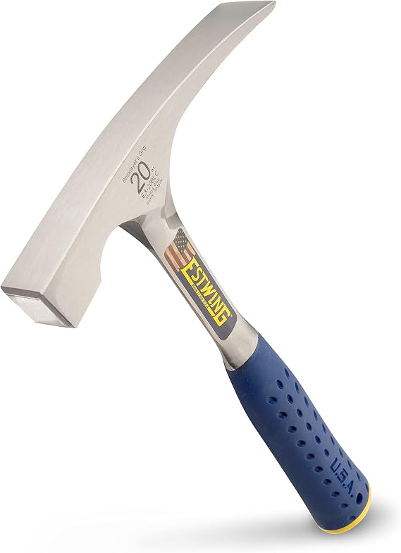 ESTWING Bricklayers/Mason's Hammer, 20 oz Brick Hammer, E3-20BLC