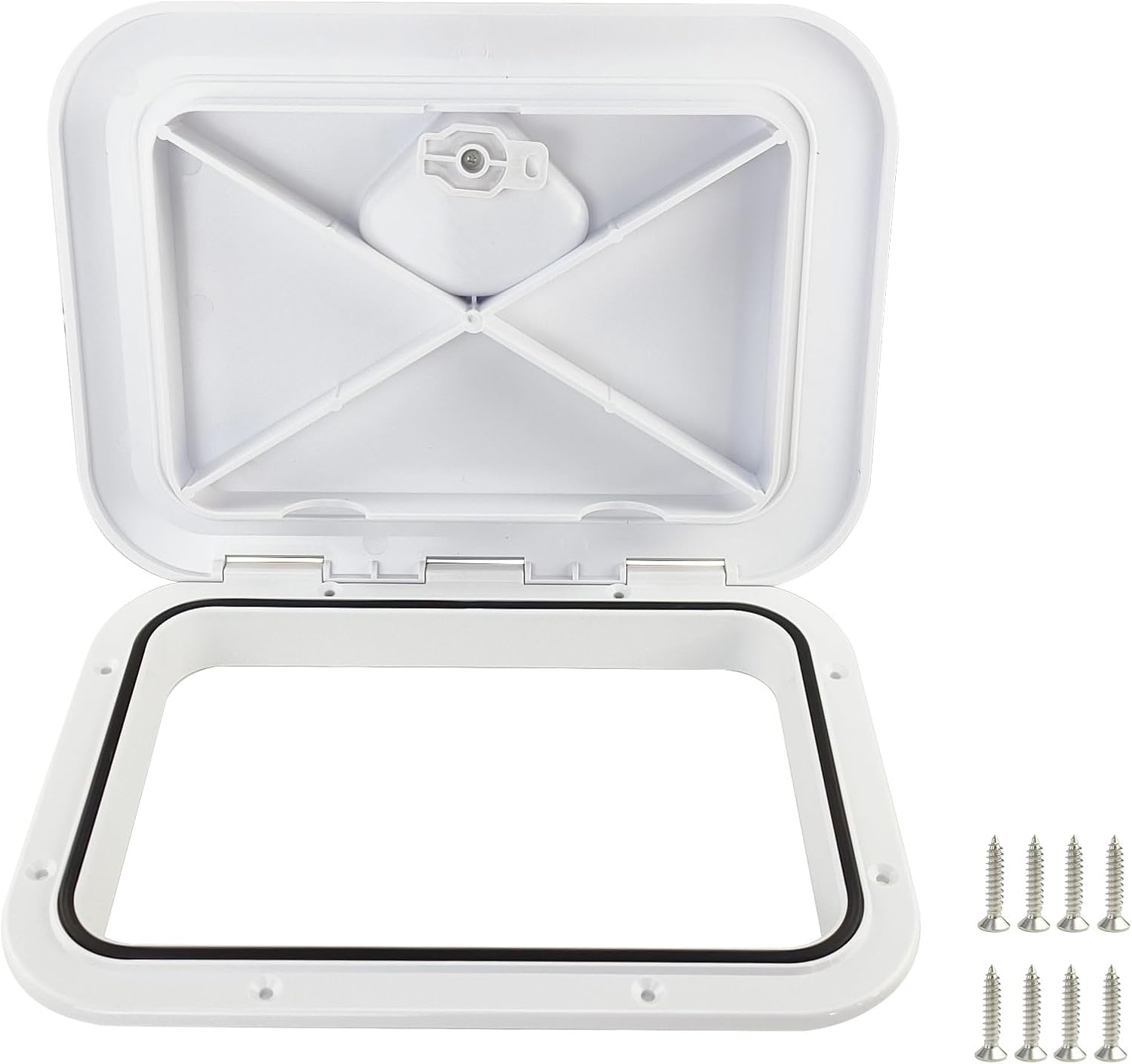 Marine Deck Access Hatch & Lid 10-5/8" X 14-3/4" (270mmx375mm) White Boat Deck Hatch Waterproof Boat Hatch Lid - Deck Hatch Cover for Boats, Ships & RVs - UV Resistant