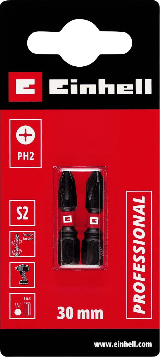 Orijinal Einhell Alçıpan Bit Seti, 2 Parça, 25 mm, PH2 S2 Çelik, Alçıpan Uygulamaları İçin, C 6.3 Sap - 49131350