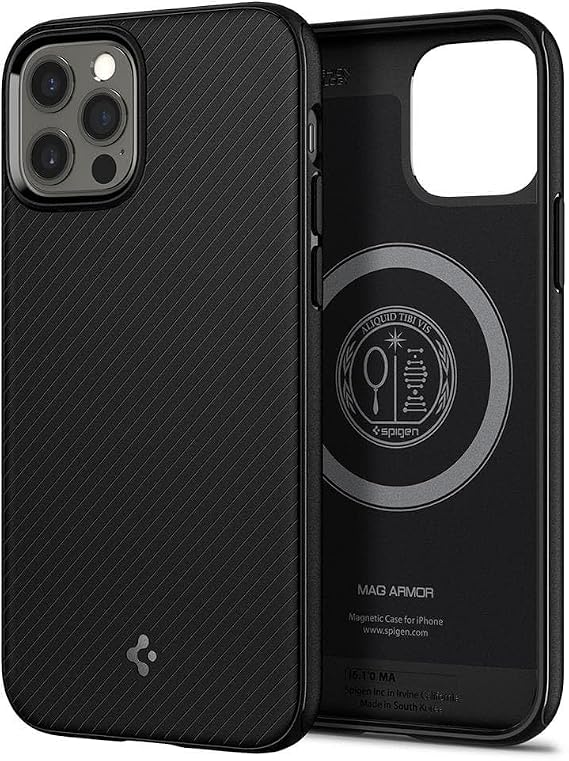 Spigen Mag Armor MagFit Case for iPhone 12/12 Pro - Matte Black